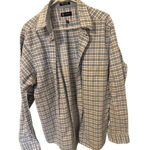 Chaps Mens Plaid Button Down Shirt Classic Fit Oxford